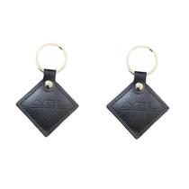 02 Chaveiro Couro Tag Digital Chave Controle Acesso 125 Mhz