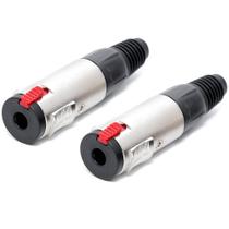 02 Conector Fêmea Jack Linha Santo Angelo Com Trava P10