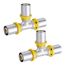 02 Conector Pex Te Tee Intermediario P/gas 16mm Multicamadas