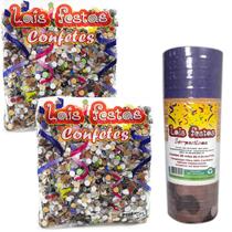 02 Confetes Pacote 120g Cada 20 Rolinhos Serpentina Carnaval