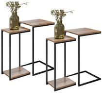 02 Conjuntos de Mesas Laterais Decorativas Industrial D01 Art Demolição - Inoviza