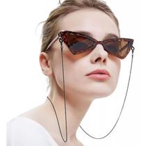 02 Corda Cordinha Corrente Óculos Sol Leitura Metal Preta - fashion praia acessório homem