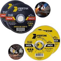 02 Discos De Desbaste Metal Aço Ferro + 02 Discos De Corte 02 Discos De Desbaste Metal Aço Ferro + 02 Discos De Corte