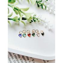 02 dois Pingente Coração Autêntico Feminino Ponto de Luz Zircônia Ouro 18k 750 4 mm Com Garantia Pingente para Brinco em Ouro 18k
