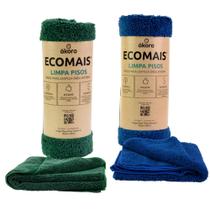 02 Ecomais Limpa Pisos Área Interna Pano De Chão Microfibra 40x60 cm