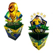 02 Enfeite Mesa 3D Copa Do Mundo Festa Decoração Cachepot