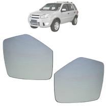 02 Espelho Lente Retrovisor Com Base Ford Ecosport 2003 Até 2012 Original