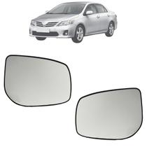 02 Espelho Retrovisor Lente + Base Toyota Corolla 2009 Até 2014 Original
