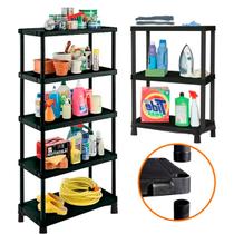02 Estante Modular Com 3 e 5 Prateleira Plástica Organizador Casa Escritório Lavanderia Salão 02 Estante Modular Com 3 e 5 Prateleira Plástica Organizador Casa Escritório Lavanderia Salão