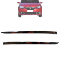 02 Friso Grade Radiador Renault Logan Sandero 2014 Até 2019 Cromado