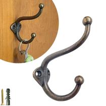 02 Gancho Duplo Cabide Parede Cromado Para Roupas e Toalhas 02 Gancho Duplo Cabide Parede Cromado Para Roupas e Toalhas