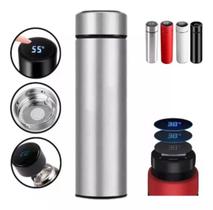 02 GarrafaS Térmica Squeeze Medidor Temperatura 500ml Inox