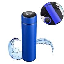 02 Garrafas Térmica Squeeze Medidor Temperatura 500ml Inox