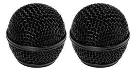02 Globos Metal Para Microfones Shure Lyco Kadosh Behringer - Preto
