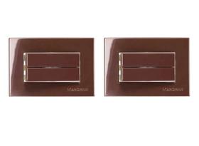 02 Interruptor Duplo Paralelo P/ Móveis Margirius Marrom 10a 02 Interruptor Duplo Paralelo P/ Móveis Margirius Marrom 10a