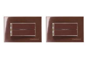 02 Interruptor Duplo Simples Móveis Margirius Marrom 10A