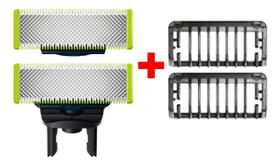 02 Laminas Refil + 02 Pentes P/ Barbeador Oneblade Philips 02 Laminas Refil + 02 Pentes P/ Barbeador Oneblade Philips