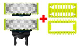 02 Laminas Refil + 02 Pentes P/ Barbeador Oneblade Philips 02 Laminas Refil + 02 Pentes P/ Barbeador Oneblade Philips