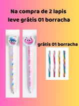 02 Lápis com borracha Fini gratis borracha torcida marshmelow lapis de escrever papelaria fofa