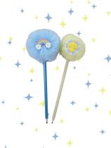 02 Lápis pompom Arco Iris Solzinho papelaria lapis escrever material escolar lembrancinha presente