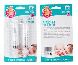 02 Lavador Nasal Ducha Infantil Seringa C/ Bico Silicone