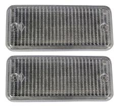 02 Lente Lanterna Dianteira Frontal Plástica Cristal Para Vw Cristal