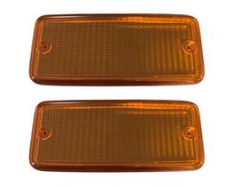 02 Lente Lanterna Dianteira Frontal Plástica Laranja Para Vw Âmbar