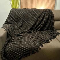 02 Manta para Sofá ou Cama Grande 2,50x,180 de 2 e 3 Lugares Capa Protetora para Sofa Gigante Algodão Cor:Marrom Mesclad