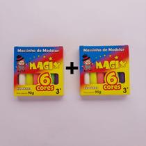 02 Massinhas de Modelar Magix Kids Com 6 Cores Atóxica