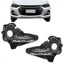 02 Moldura Grade Farol Milha Onix Hatch 2020 2021 2022