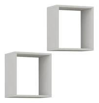 02 Nichos 20x20 Branco MDF Decoração Sala Quarto Cozinha Banheiro Escritório