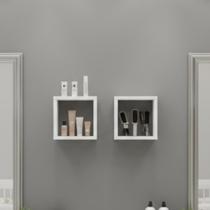 02 Nichos 20x20 Branco MDF Decoração Sala Quarto Cozinha Banheiro Escritório 02 Nichos 20x20 Branco MDF Decoração Sala Quarto Cozinha Banheiro Escritório