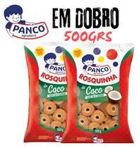 02 Pacotes de Rosquinha Panco, Biscoito, Bolacha, Rosquinha de Coco