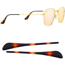 02 Par Ponteira Compatível com Óculos Ray Ban Rb Ponta Haste Perna Aviador Sol peça reposição solar lente Conserto Armação Masculina Feminina Grau