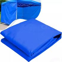02 Paredes de Fechamento em Nylon Azul 3x1.85 Metros Para Tenda Gazebo