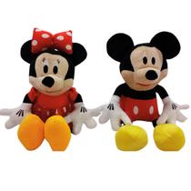 02 Pelúcias Mickey Mouse e Minnie Vermelha Amarela 45cm