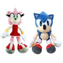 02 Pelúcias Sonic e Amy 35cm