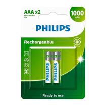 02 Pilhas Aaa Recarregáveis 1000mah Philips F108 02 Pilhas Aaa Recarregáveis 1000mah Philips F108