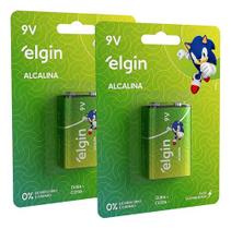 02 Pilhas Baterias 9v Alcalina Elgin 9 Volts 2 Cartelas 02 Pilhas Baterias 9v Alcalina Elgin 9 Volts 2 Cartelas