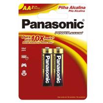 02 Pilhas Baterias AA Panasonic Alcalina 2A Pequena 1 Cartela