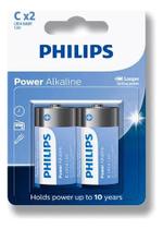 02 Pilhas C Alcalina Média Philips 02 Pilhas C Alcalina Média Philips