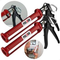 02 Pistola Silicone Profissional 9” Aço Reforçado Felsen