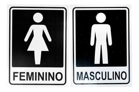 02 Placas Plástica Sinalização Identificação Banheiro Lavabo 02 Placas Plástica Sinalização Identificação Banheiro Lavabo