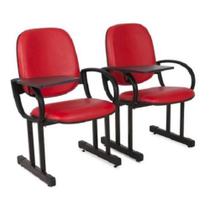 02 Poltronas Para Auditório Linha Auditório Vermelho