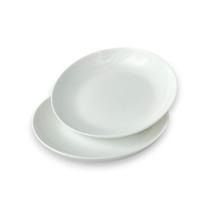 02 Pratos Fundos Branco Sobremesa Vidro Opalino 20cm Full 02 Pratos Fundos Branco Sobremesa Vidro Opalino 20cm Full