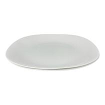 02 Pratos Rasos Jantar Vidro Opalino Branco Mesa Posta 26cm