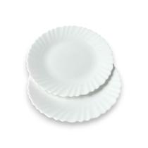 02 Pratos Rasos Sobremesa Vidro Opalino Branco 19cm Versus 02 Pratos Rasos Sobremesa Vidro Opalino Branco 19cm Versus