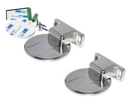 02 Prendedor Fixador Trava Portas Magnético Slim Fixação Adesivo ou Parafuso Renna