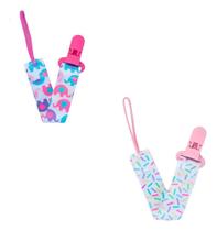 02 Prendedores De Chupeta Universal Par Elefantinho E Confet 02 Prendedores De Chupeta Universal Par Elefantinho E Confet