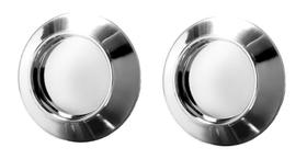 02 Puxador Adesivo Slim Box Portas Armários Redondo Cromado
